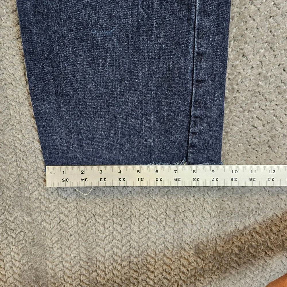 Gap 1969‎ Mens Boot Rockaway Jeans 38x30 Blue Raw Hem Frayed Denim 350476-00